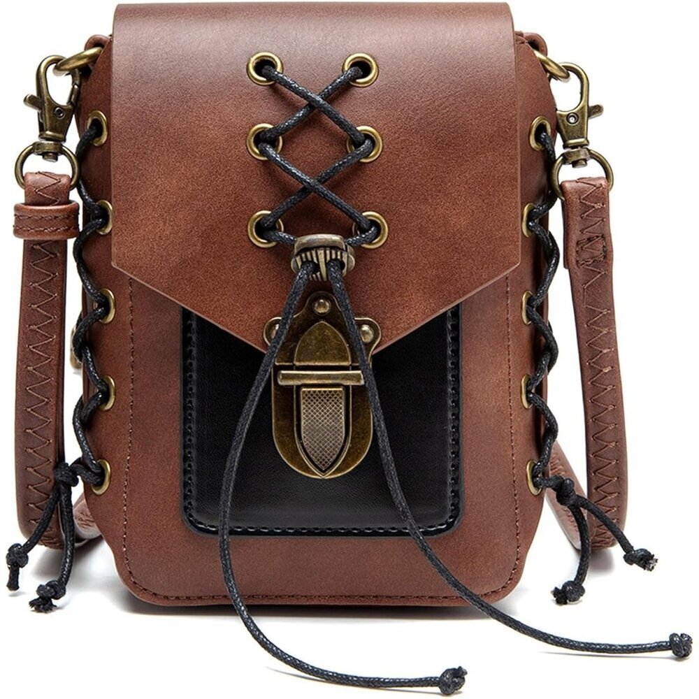 Gothic Owl Crossbody Bag Leather Compact Travel Steampunk Shoulder Purse